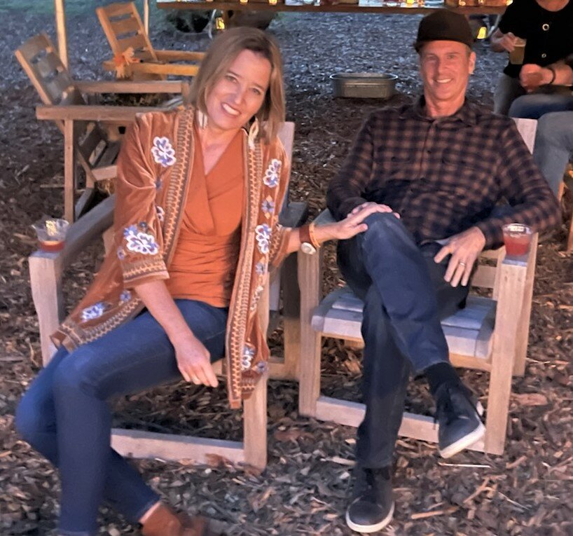 Amy and Howard Groshell relax at their Peace of Heart Community.
